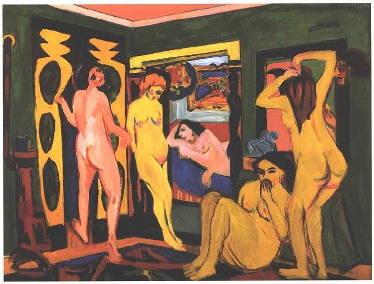 Ernst Ludwig Kirchner Bathing women in a room oil painting image